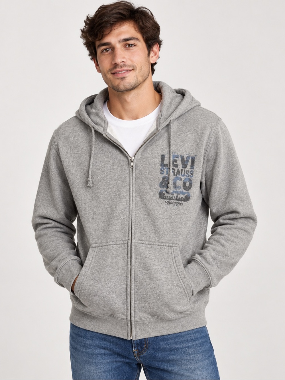 Levi’s Strauss & Co. Gray Full Zip Hoodie Sweatshirt Size M